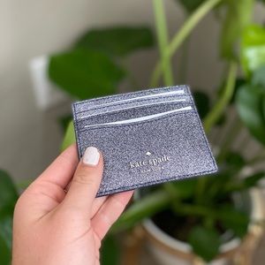Kate Spade Lola Glitter Card Holder Dusk Navy